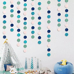 Гирлянда "Кружочки" блеск/металлик 5 см х 4,5 м,Бирюзовый+Мятный+т.Серый+св.Розовый