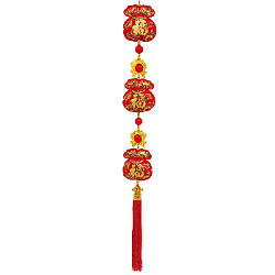 Китайская подвеска 12х106см, Денежные мешки