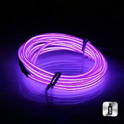 Шнур неоновый светящийся от USB 3 м, фиолетовый